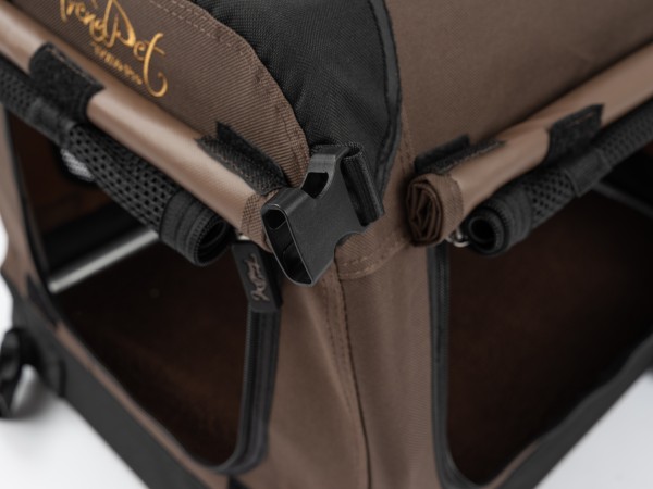 TPX-Pro Faltbare Aluminium Hundebox, braun