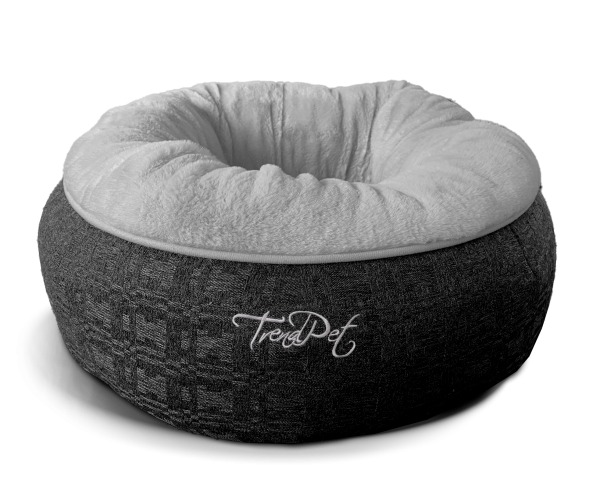 Lunabed grau - Das runde Kuschelbett für Hunde und Katzen