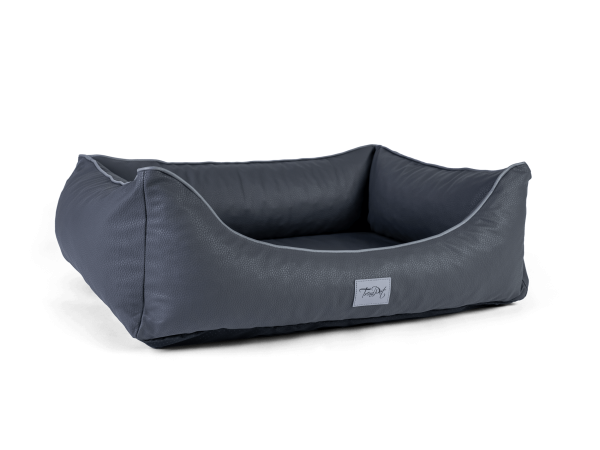 Runa Grau, Kunstlederbett - SET, 2 Größen