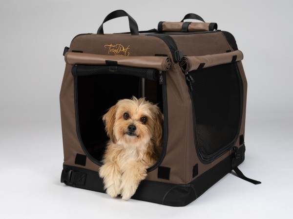 TPX-Pro Faltbare Aluminium Hundebox, braun