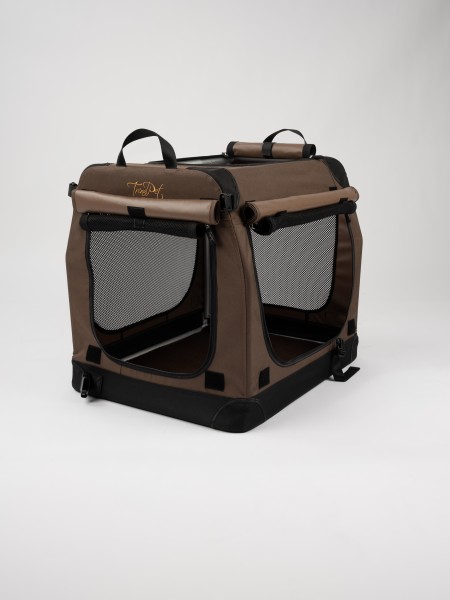 TPX-Pro Faltbare Aluminium Hundebox, braun