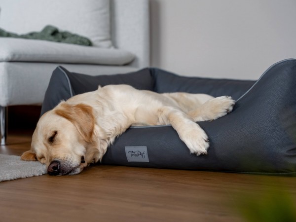 Runa Grau, Kunstlederbett - SET, 2 Größen