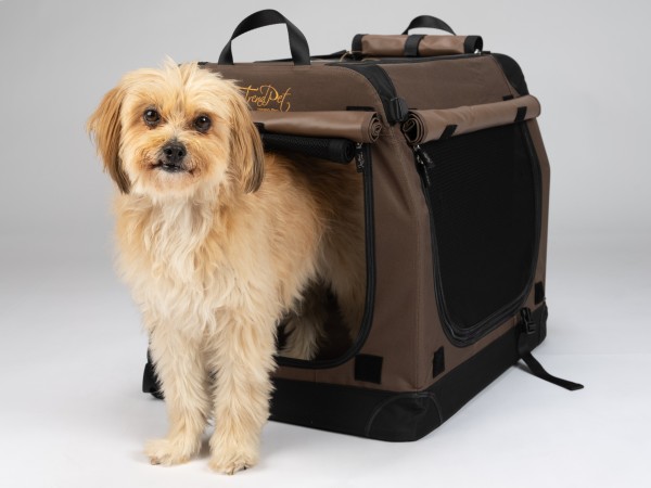 TPX-Pro Faltbare Aluminium Hundebox, braun