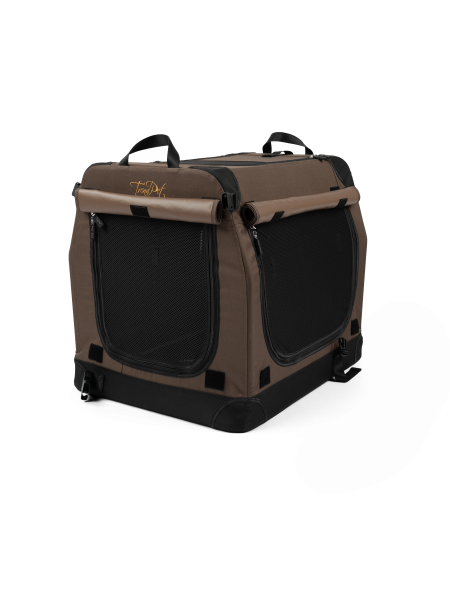 TPX-Pro Faltbare Aluminium Hundebox, braun